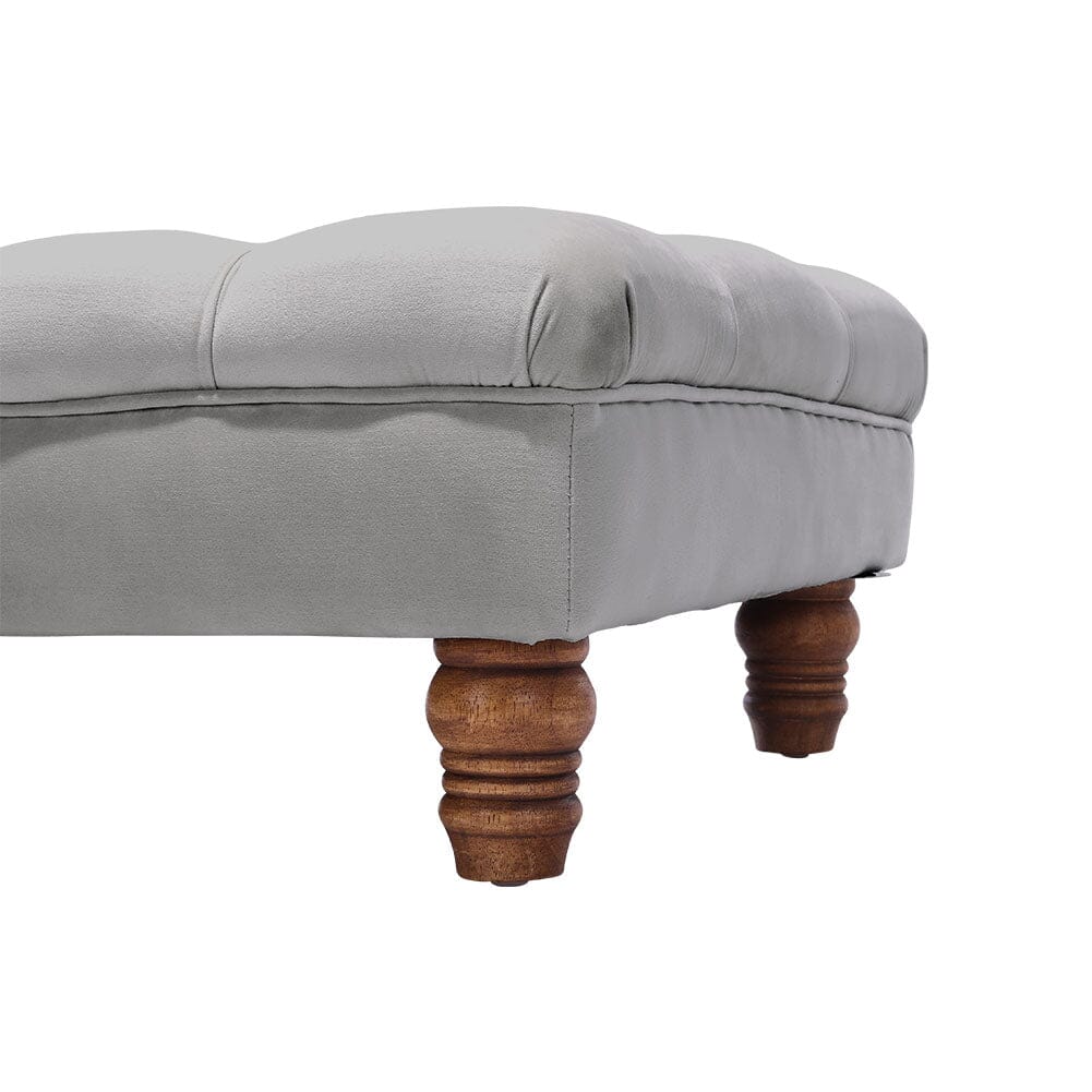 3Ft Wide Velvet Buttoned Thick Padded Footstool Footstools Living and Home 