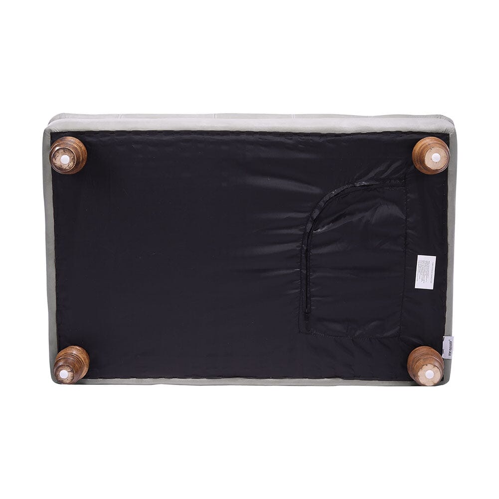 3Ft Wide Velvet Buttoned Thick Padded Footstool Footstools Living and Home 