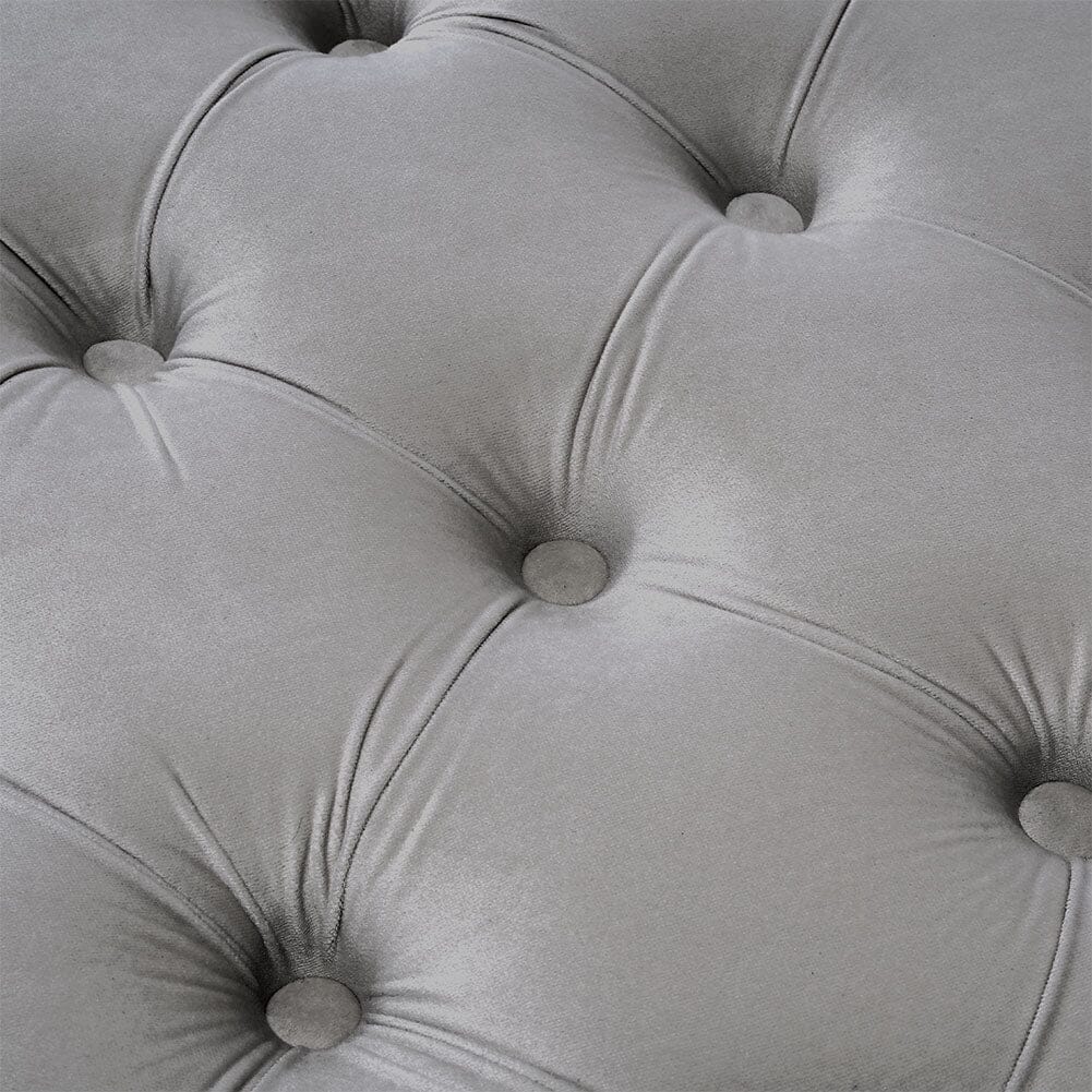 3Ft Wide Velvet Buttoned Thick Padded Footstool Footstools Living and Home 