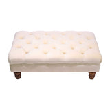 3Ft Wide Velvet Buttoned Thick Padded Footstool Footstools Living and Home 