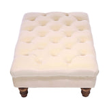 3Ft Wide Velvet Buttoned Thick Padded Footstool Footstools Living and Home 