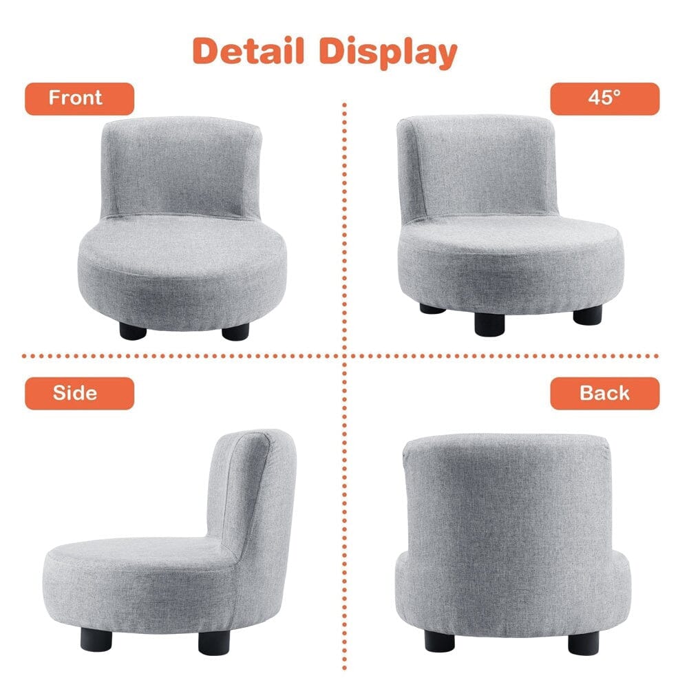 Linen Upholstered Rectangular Footstool with Wooden Legs Living and Home 