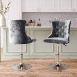 Swivel Velvet Barstool with Ajustable Lift Height Bar Stools Living and Home 