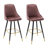 3ft Height Bar Stools with Footrest Set of 2 Velvet Padded Bar Stools Living and Home 