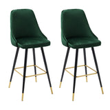 3ft Height Bar Stools with Footrest Set of 2 Velvet Padded Bar Stools Living and Home 