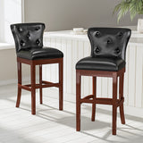 3.9ft Height Set of 2 Faux Leather Dining Chairs Bar Stools High Kitchen Chairs Bar Stools Living and Home 