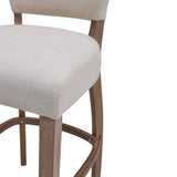 105cm Height Set of 2 Linen Bar Stool with Natural Wood Legs Bar Stools Living and Home 