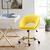 Velvet Swivel Office Chair Height Adjustable Home Office Chairs Living and Home Yellow 