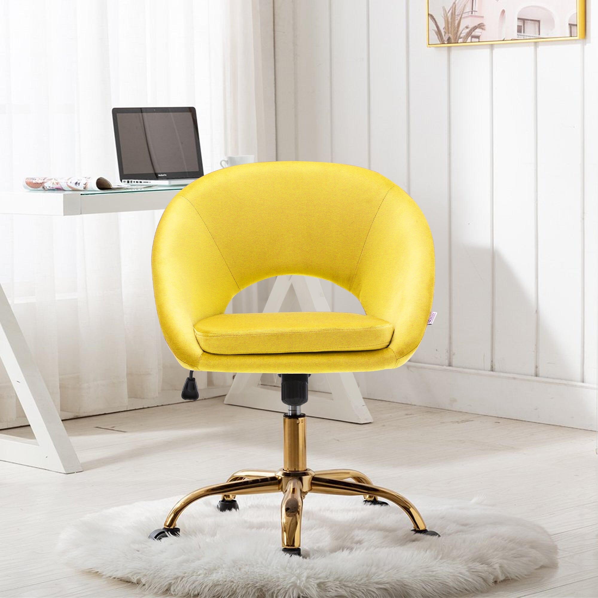 Velvet Swivel Office Chair Height Adjustable Home Office Chairs Living and Home 