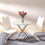 35 Inch Dining Table Round Coffee Table with 4 Crossover Legs Dining Tables Living and Home 
