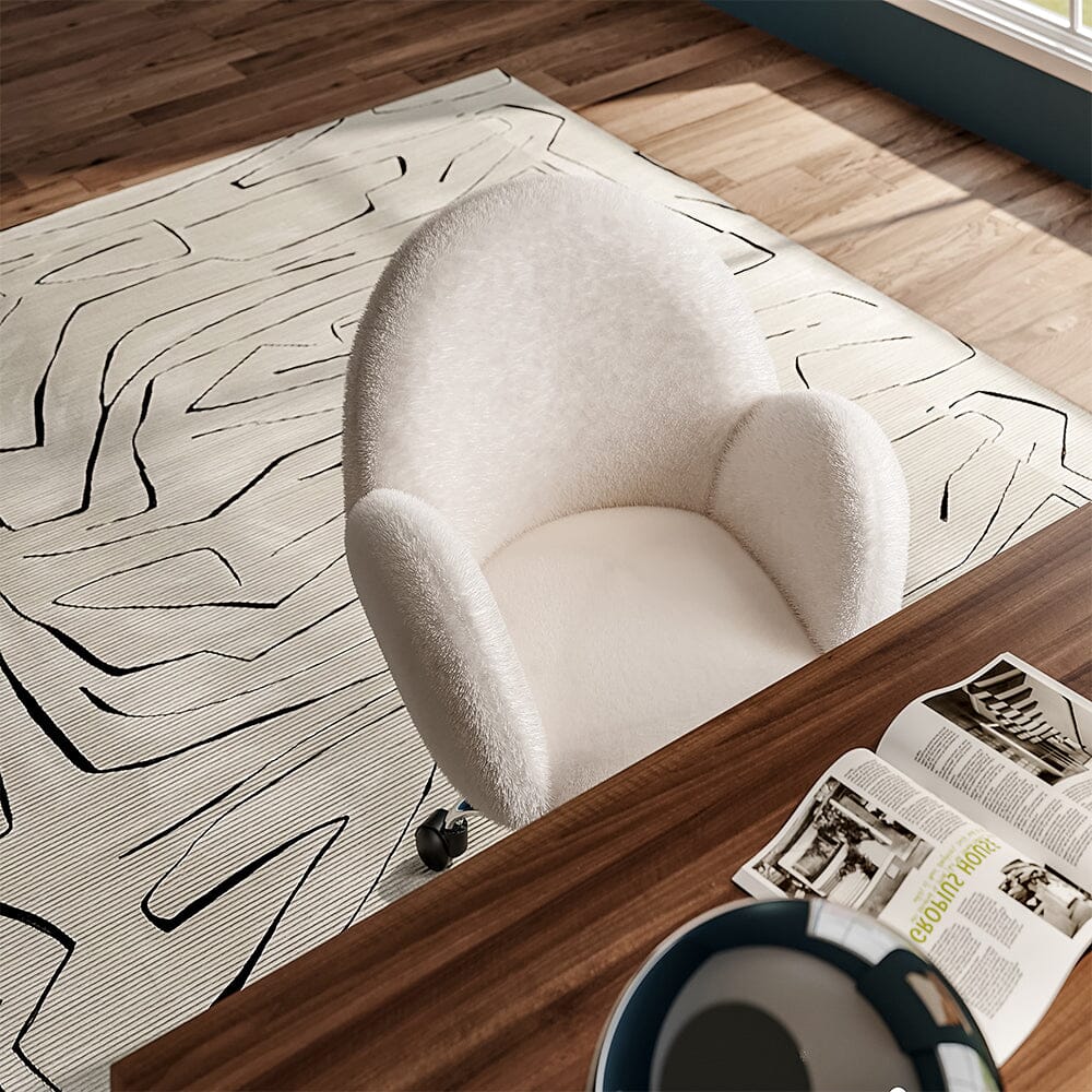 Classic White Upholstered Office Chair with Wood Accents Living and Home 