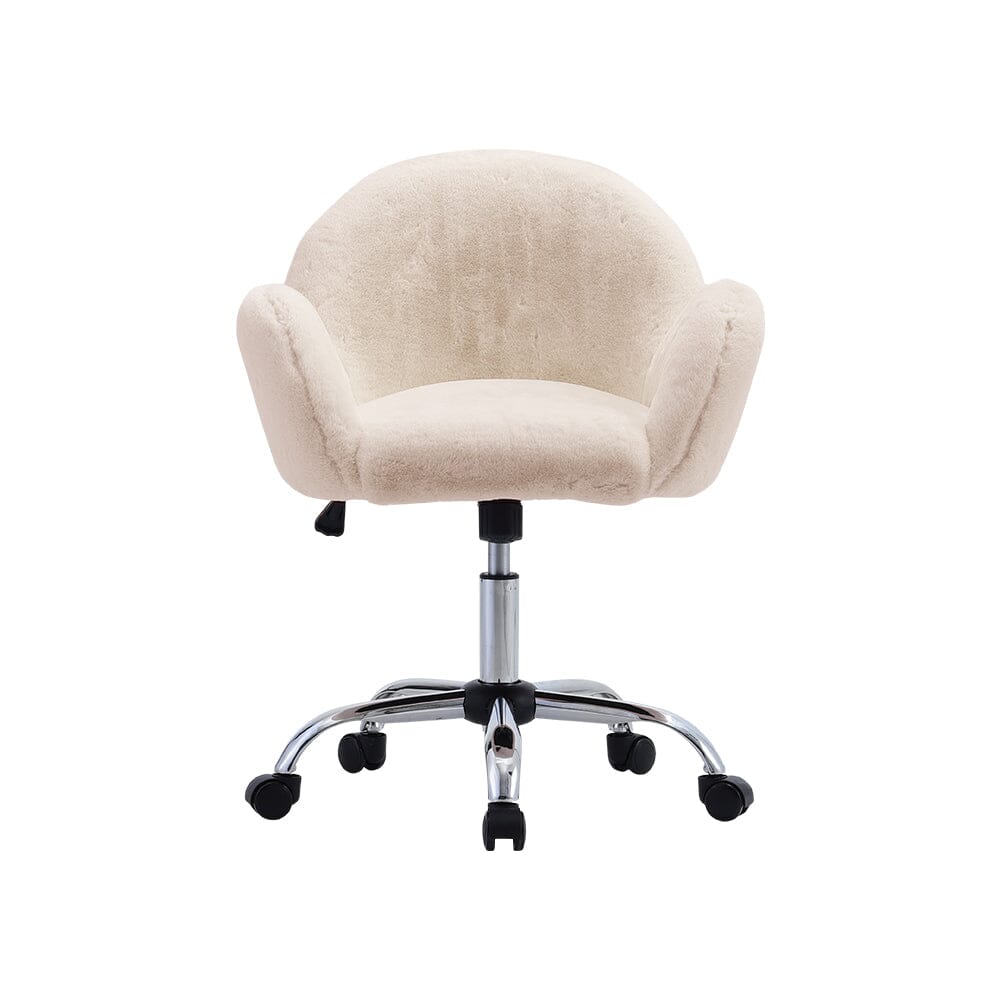 Classic White Upholstered Office Chair with Wood Accents Living and Home 