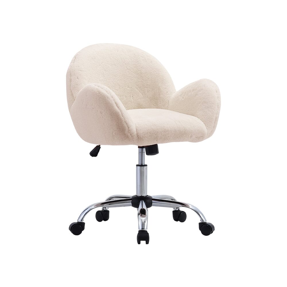 Classic White Upholstered Office Chair with Wood Accents Living and Home 