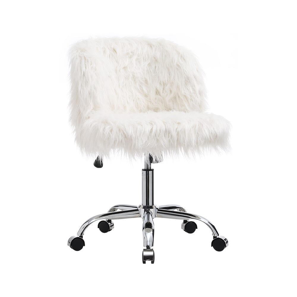 Elegant White Office Chair with Chrome Star Base Living and Home 