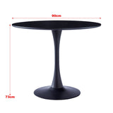 90cm Dia Modern Round Dining Tables Tulip Table with Metal Base Dining Tables Living and Home 