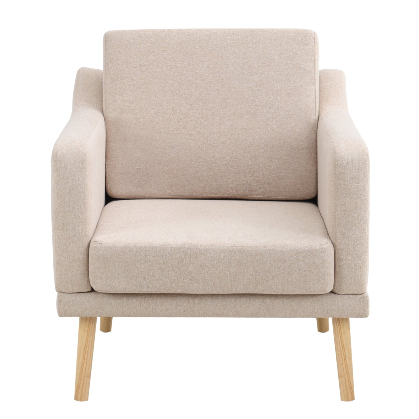 Linen Upholstered Padded Armchair for Home and Office Armchair Living and Home 