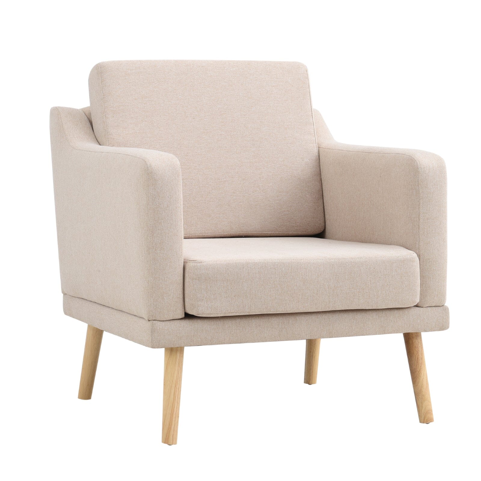 Linen Upholstered Padded Armchair for Home and Office Armchair Living and Home 