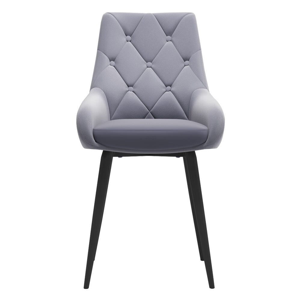 Velvet Dining Chairs with Black Metal Legs – Set of 2 Living and Home 