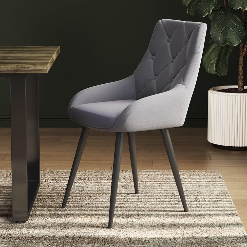 Velvet Dining Chairs with Black Metal Legs – Set of 2 Living and Home 