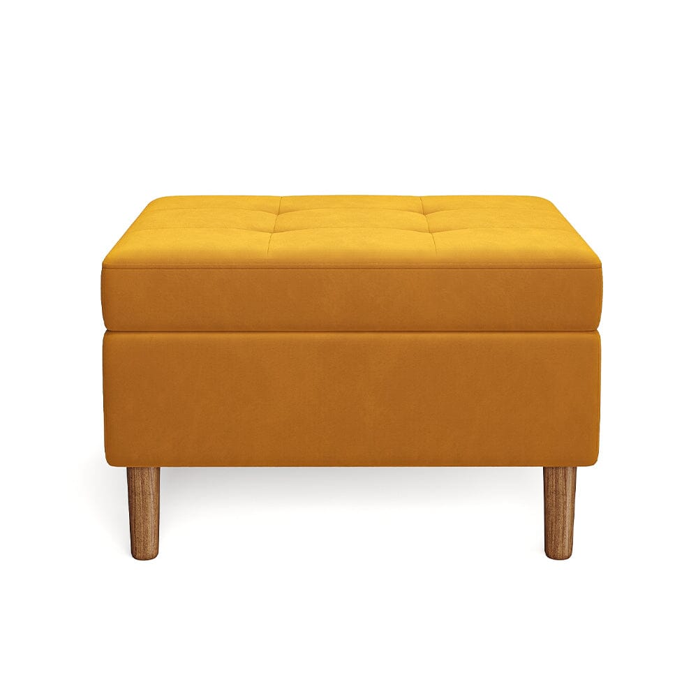 Mustard Yellow Velvet Storage Ottoman Living and Home 