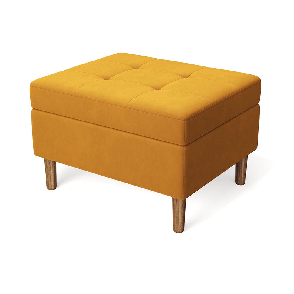 Mustard Yellow Velvet Storage Ottoman Living and Home 