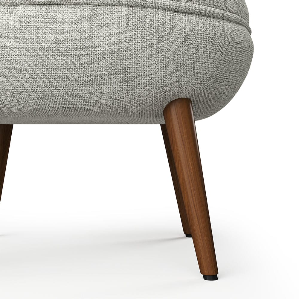 Linen Oval Stool Ottoman Footstool with Wooden Legs Footstools Living and Home 