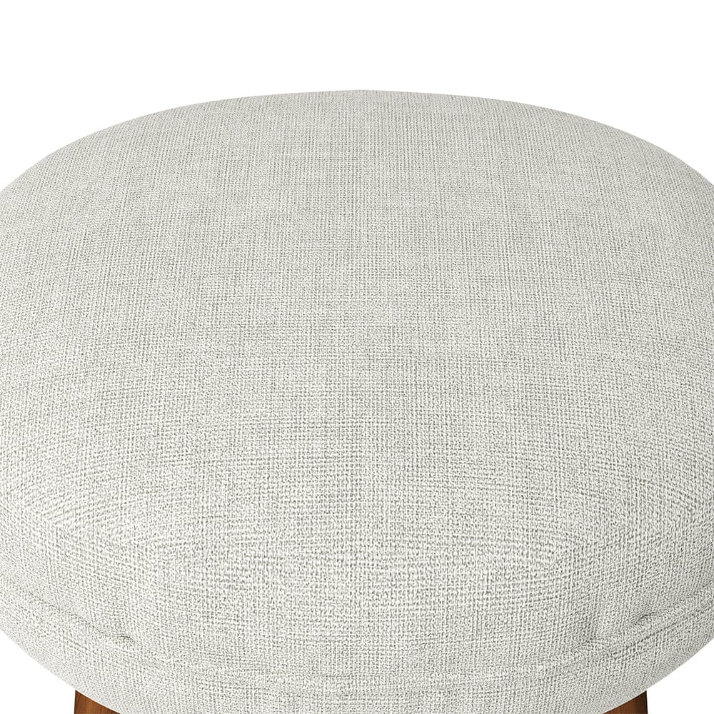 Linen Oval Stool Ottoman Footstool with Wooden Legs Footstools Living and Home 
