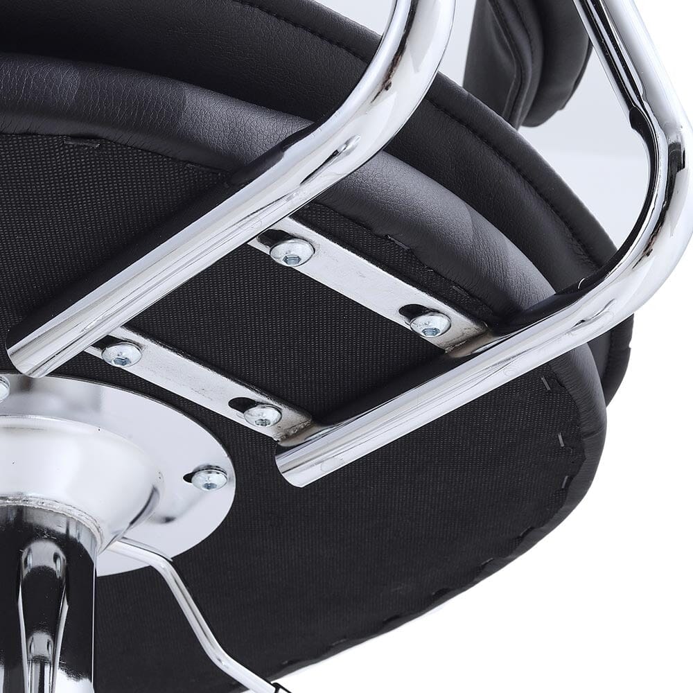 Stylish Black Adjustable Bar Stool with Cloud-Shaped PU Upholstery Living and Home 