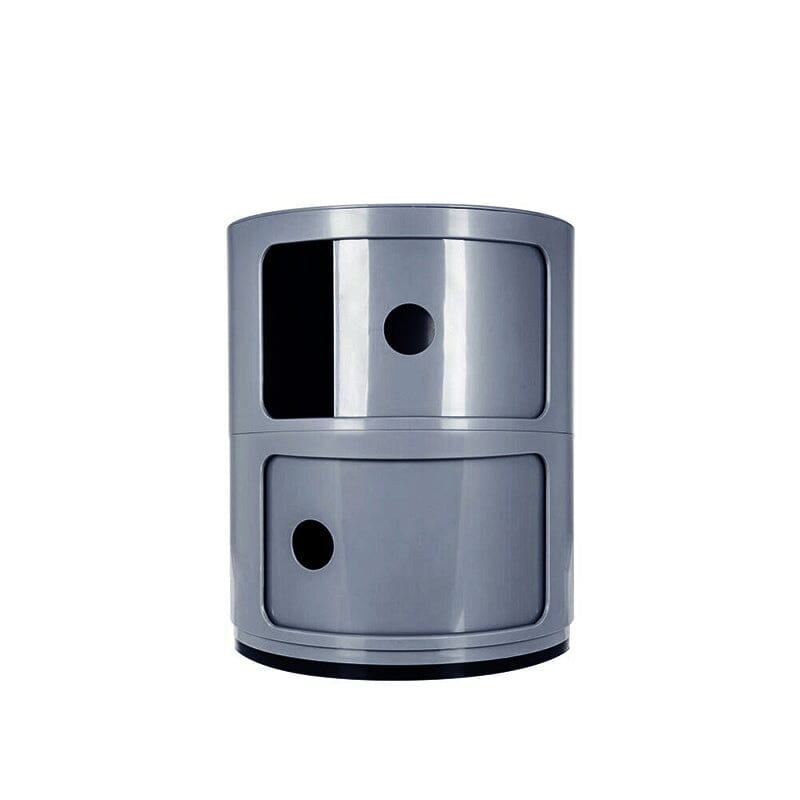 Gray 2-Tier Round ABS Plastic Storage Cabinet Living and Home 