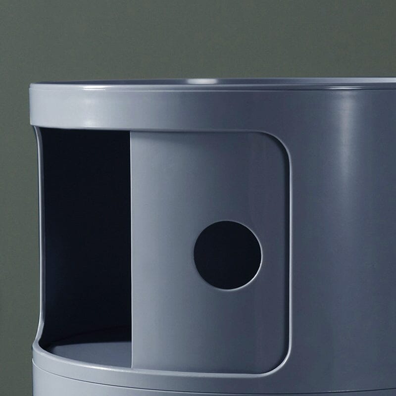 Gray 2-Tier Round ABS Plastic Storage Cabinet Living and Home 