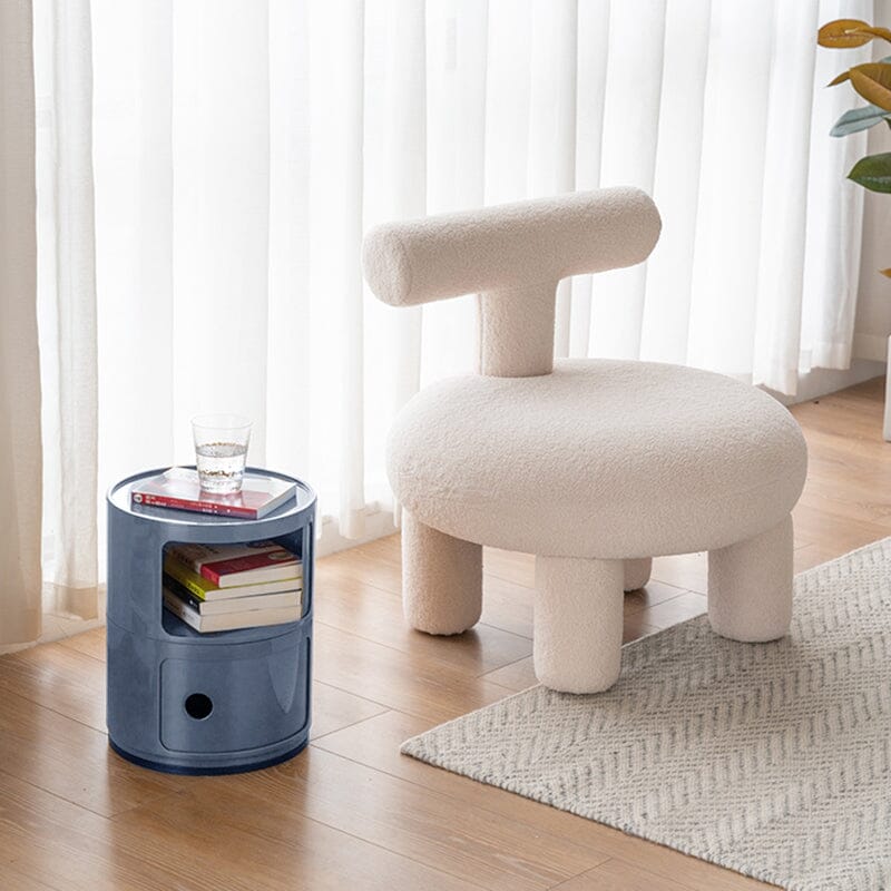 Gray 2-Tier Round ABS Plastic Storage Cabinet Living and Home 