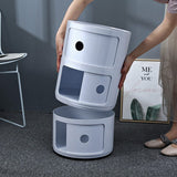 58cm Height Cylindrical 3-Tier Plastic Storage 3 Drawer Unit Storage Drawers Living and Home 