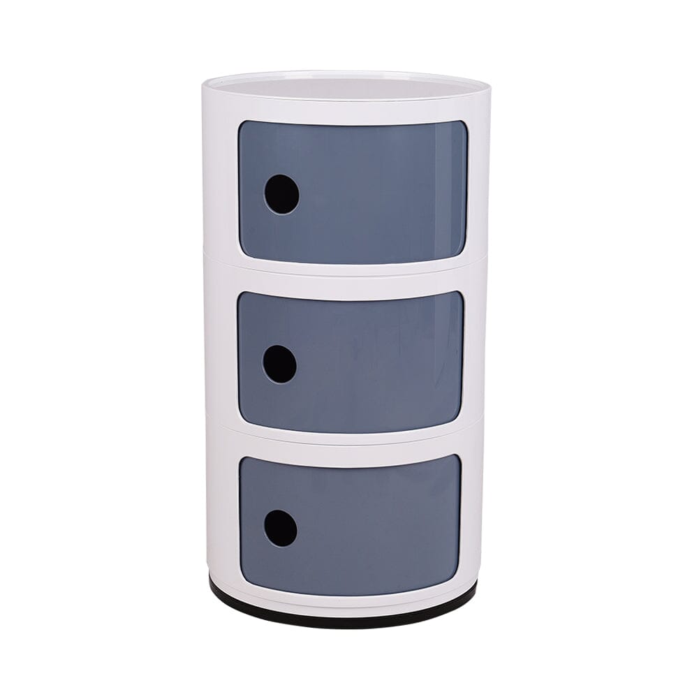 58cm Height Cylindrical 3-Tier Plastic Storage 3 Drawer Unit Storage Drawers Living and Home 