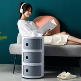 58cm Height Cylindrical 3-Tier Plastic Storage 3 Drawer Unit Storage Drawers Living and Home 