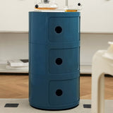 58cm Height Cylindrical 3-Tier Plastic Storage 3 Drawer Unit Storage Drawers Living and Home Blue 