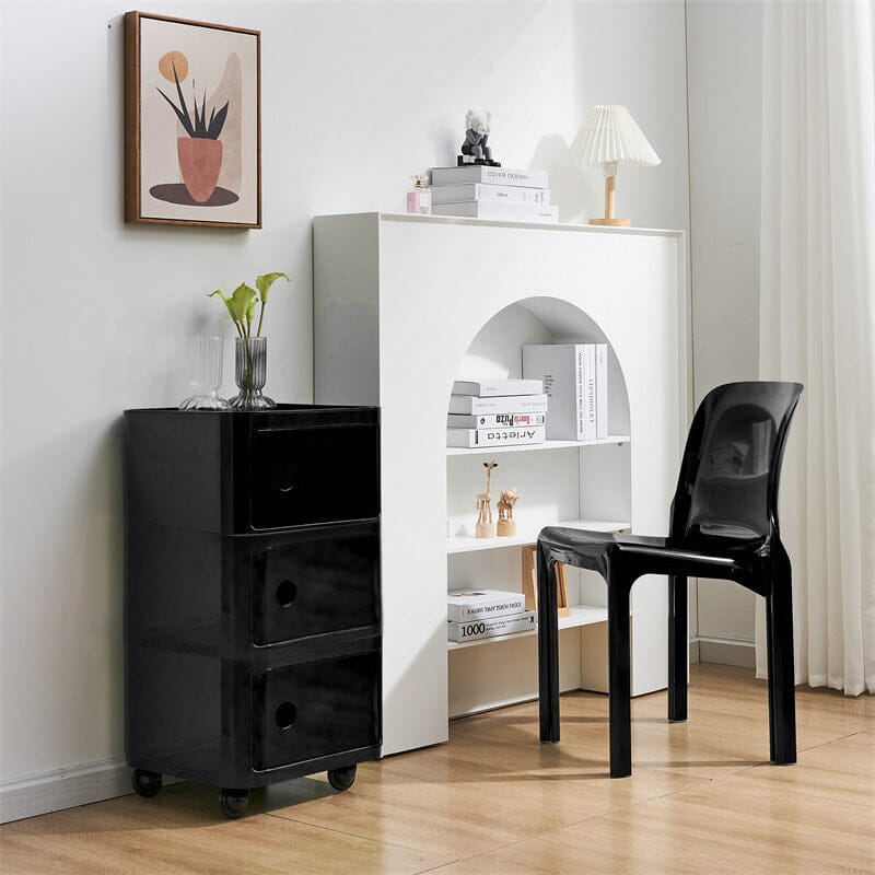 Square Multi-Tiered Plastic Storage Drawer Unit with Wheels Living and Home 