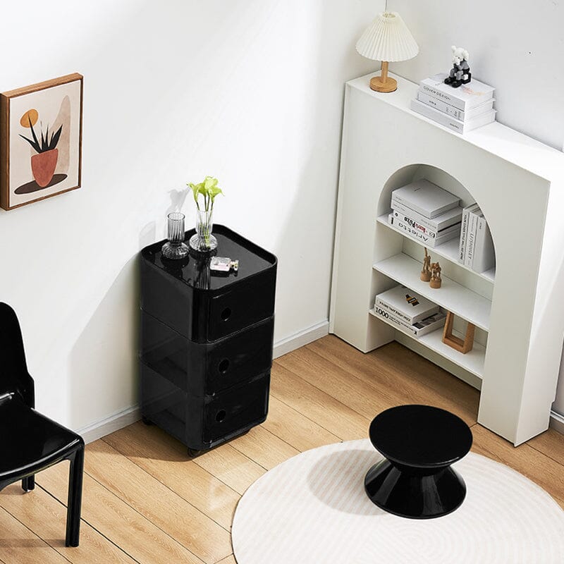 Square Multi-Tiered Plastic Storage Drawer Unit with Wheels Living and Home 
