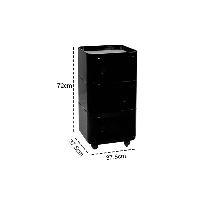 Square Multi-Tiered Plastic Storage Drawer Unit with Wheels Living and Home 