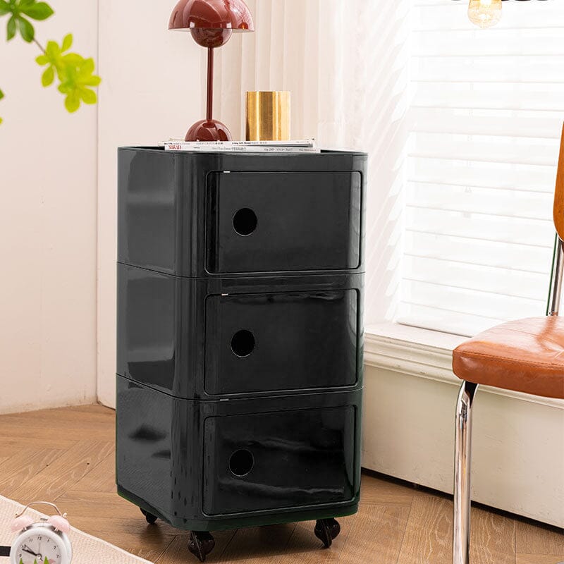 Square Multi-Tiered Plastic Storage Drawer Unit with Wheels Living and Home 