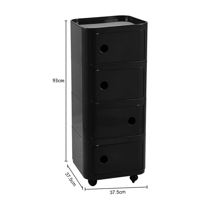 Square Multi-Tiered Plastic Storage Drawer Unit with Wheels Living and Home 