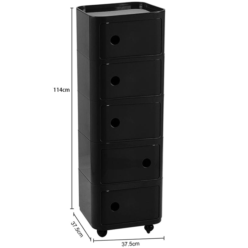 Square Multi-Tiered Plastic Storage Drawer Unit with Wheels Living and Home 