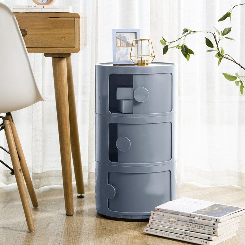 Componibili Round Storage Unit with 3 Elements Storage Drawers Living and Home Grey 