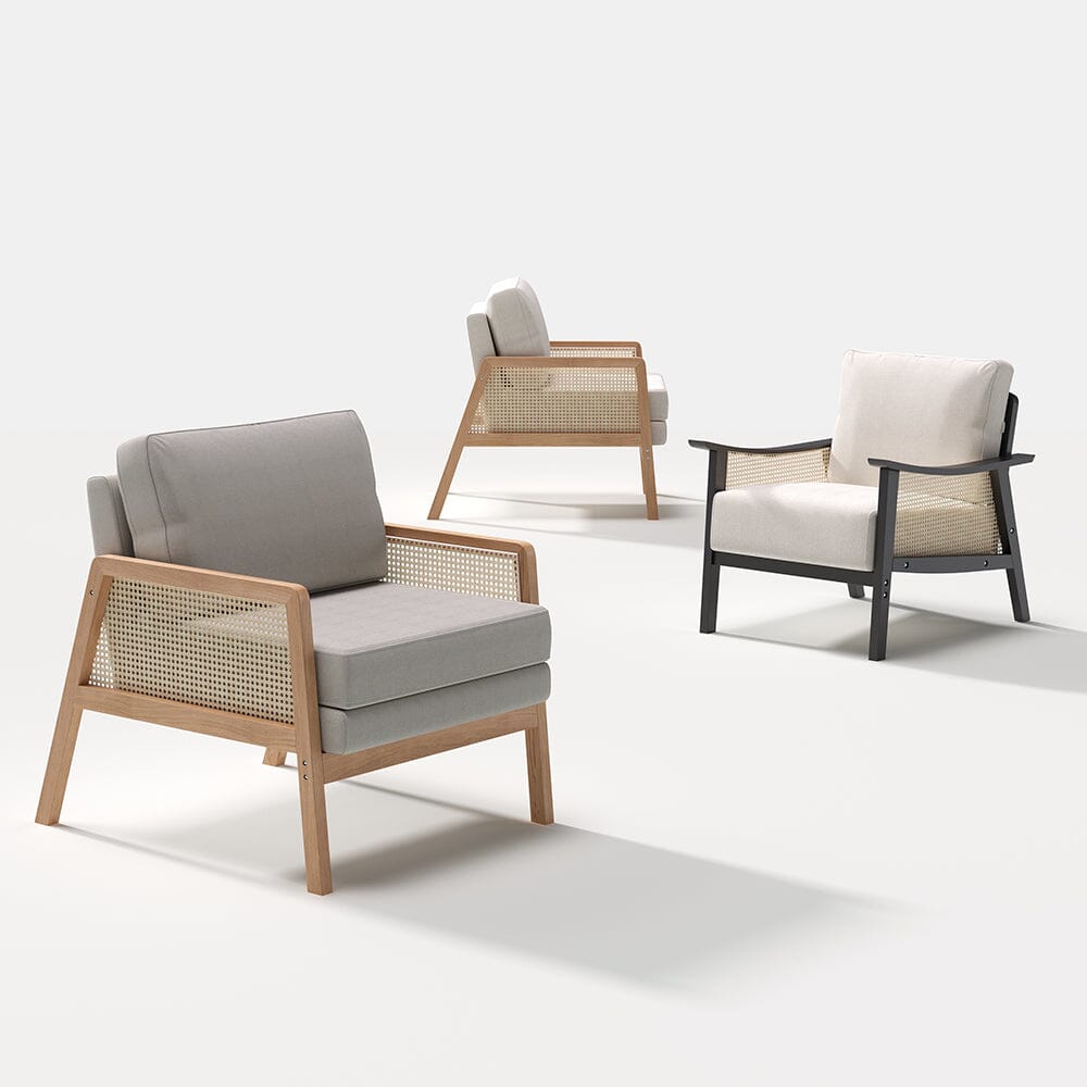 Scandi-Boho Rattan & Wood Accent Chair Collection – Multi-Colour Options Living and Home 
