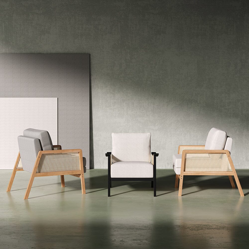 Scandi-Boho Rattan & Wood Accent Chair Collection – Multi-Colour Options Living and Home 