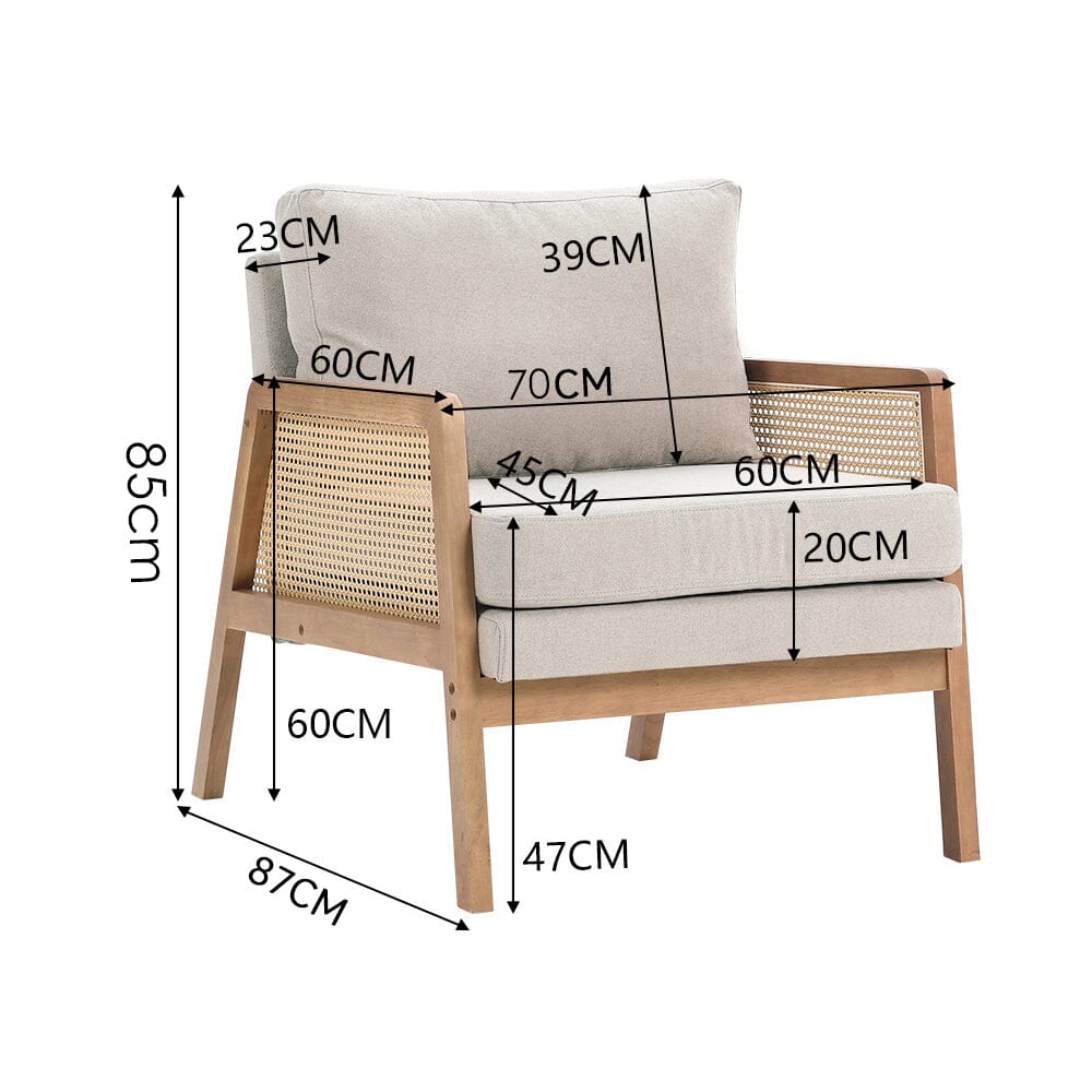 Scandi-Boho Rattan & Wood Accent Chair Collection – Multi-Colour Options Living and Home 