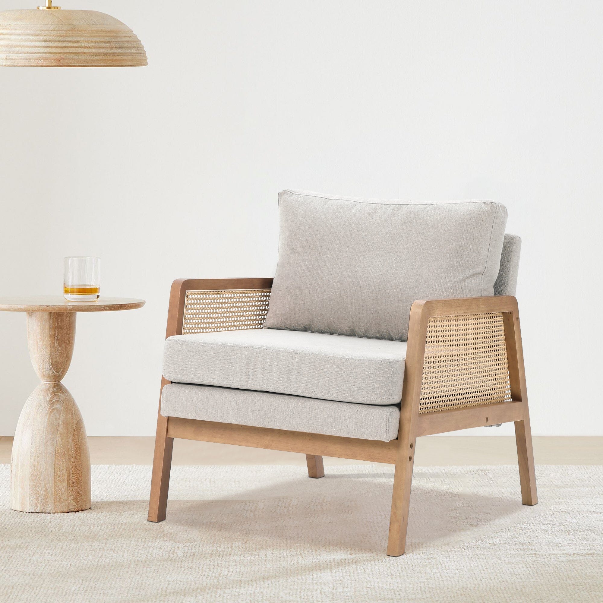 Scandi-Boho Rattan & Wood Accent Chair Collection – Multi-Colour Options Living and Home 