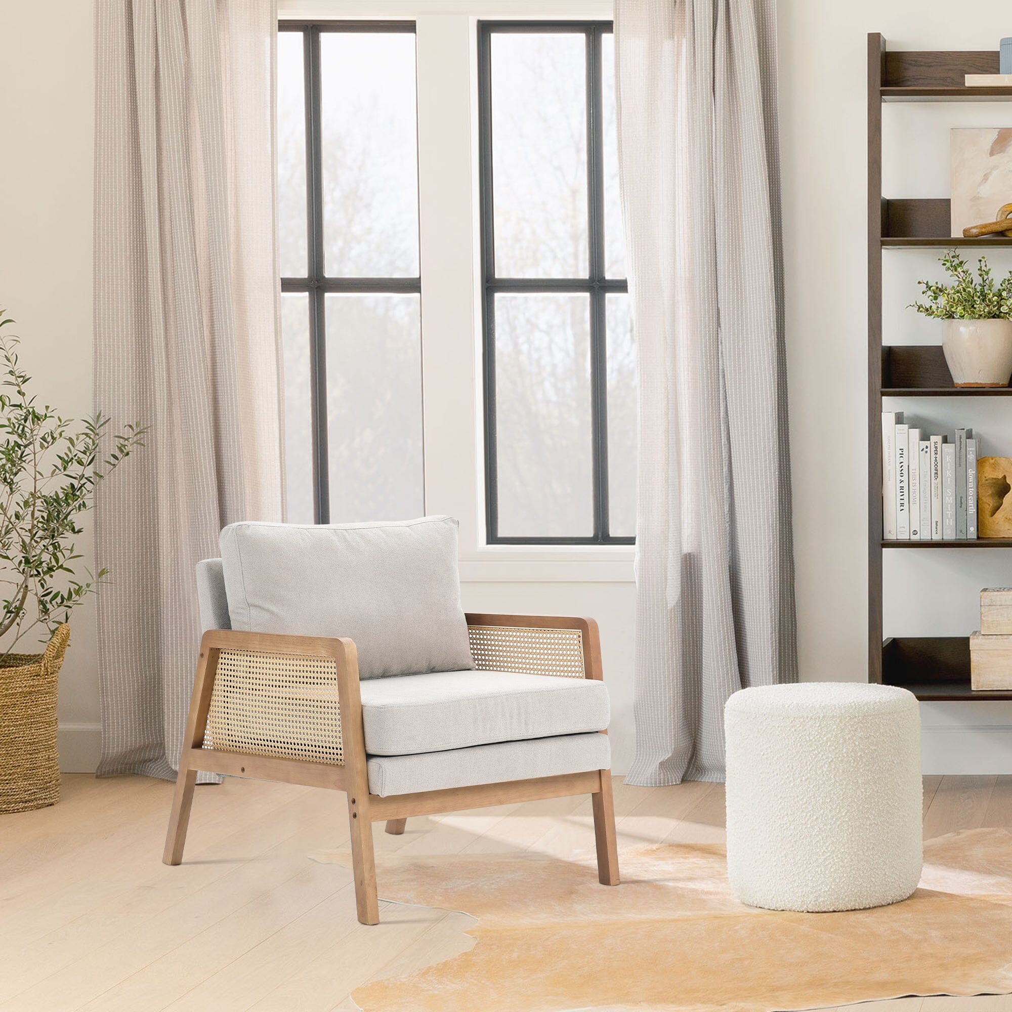 Scandi-Boho Rattan & Wood Accent Chair Collection – Multi-Colour Options Living and Home 