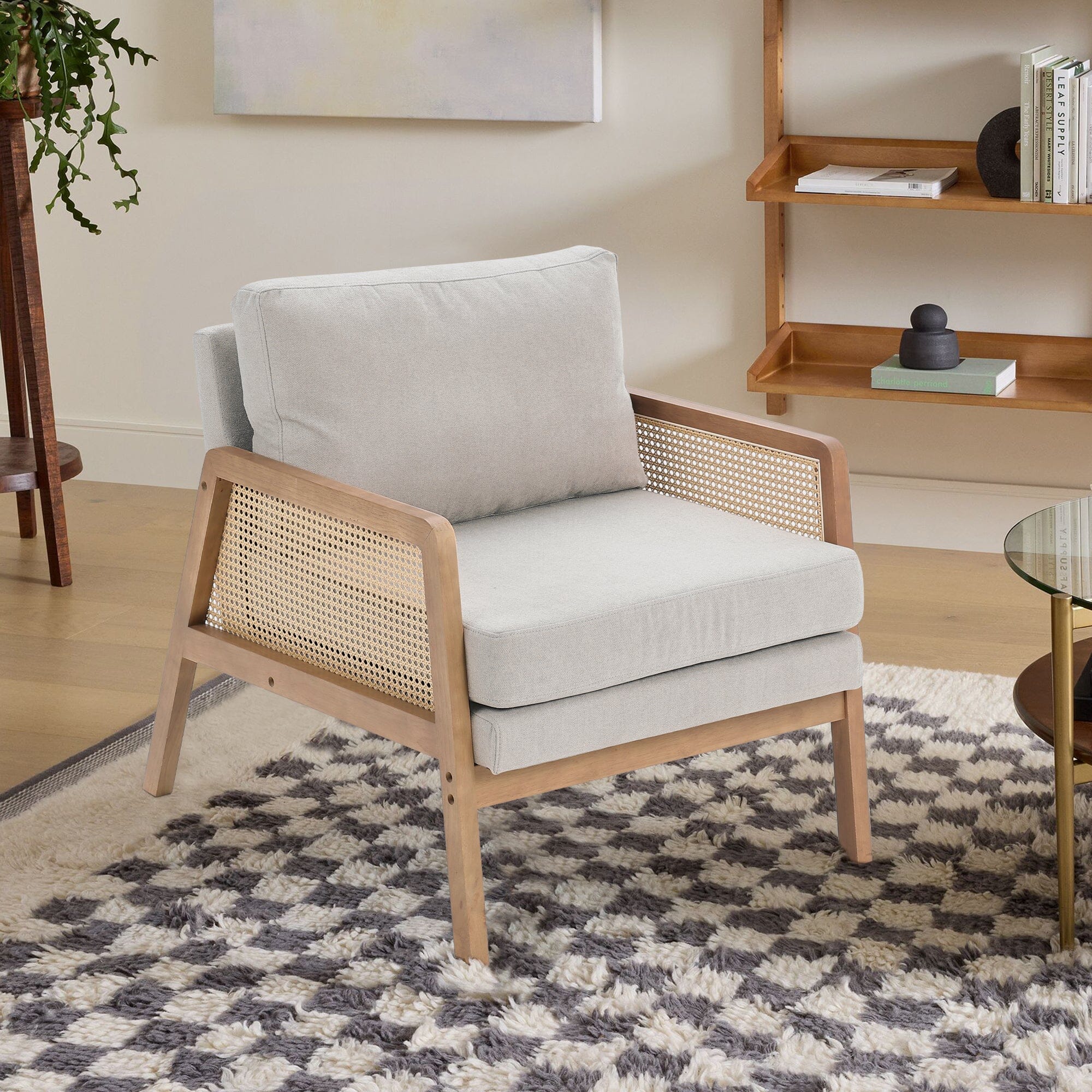 Scandi-Boho Rattan & Wood Accent Chair Collection – Multi-Colour Options Living and Home 