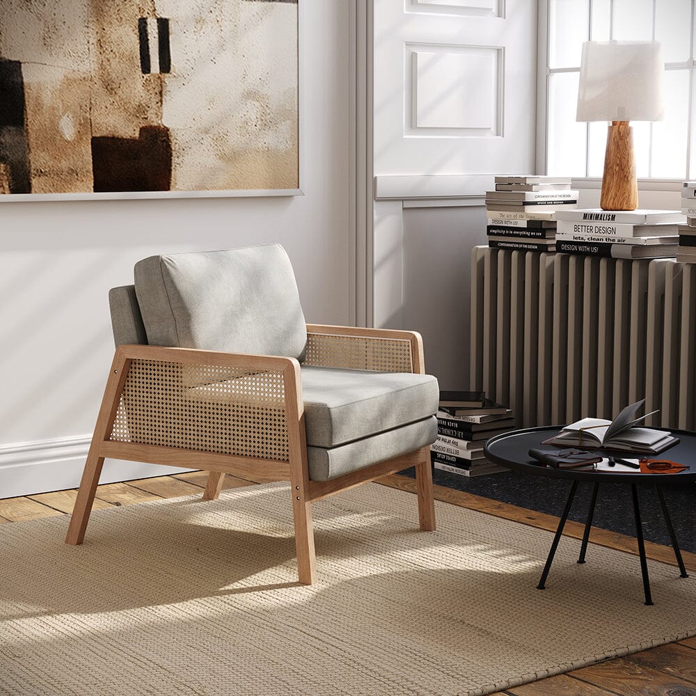 Cushioned Wooden Armchair Living and Home 
