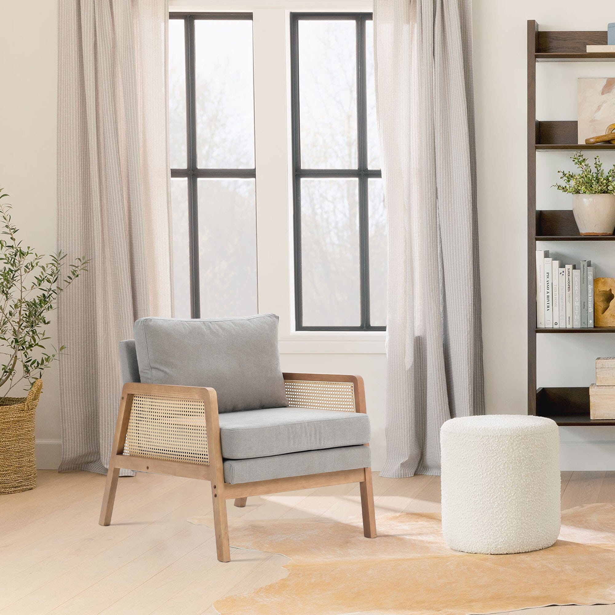 Scandi-Boho Rattan & Wood Accent Chair Collection – Multi-Colour Options Living and Home 